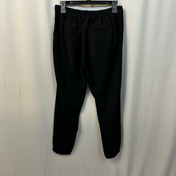 Vince Satin Piped Black Elastic Waist Jogger Pull On Relaxed Trouser Pant Small - Picture 5 of 8